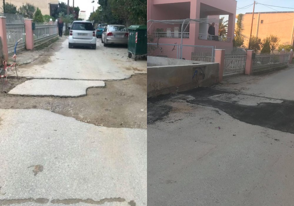 Άμεση αντίδραση! Λακκούβες και τομές ΤΕΛΟΣ στην οδό Μακεδονομάχων στον Γλάρο (pics)