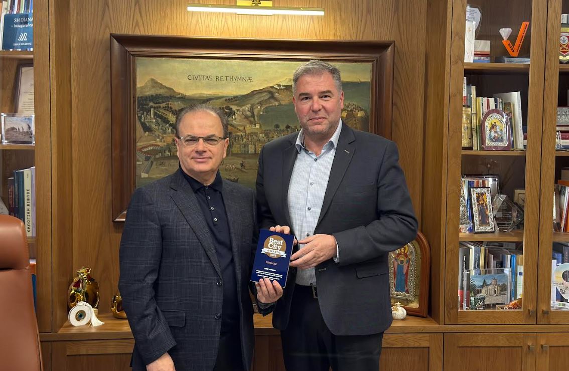 Ο Δήμος Ρεθύμνης τιμήθηκε με το χάλκινο βραβείο στα Best City Awards 2026